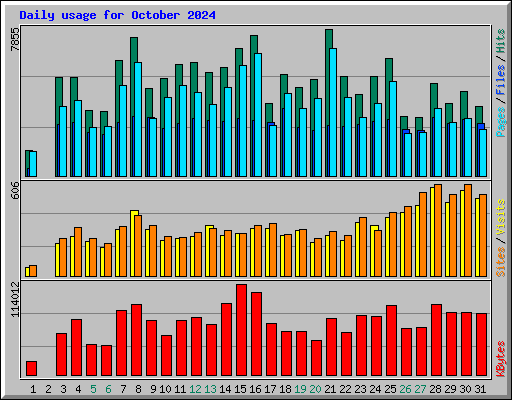 Daily usage for October 2024