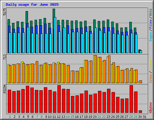 Daily usage for June 2025