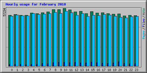 Hourly usage for February 2018