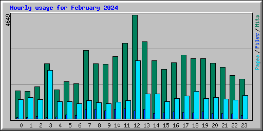 Hourly usage for February 2024