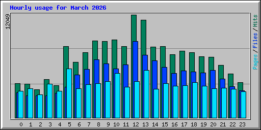 Hourly usage for March 2026